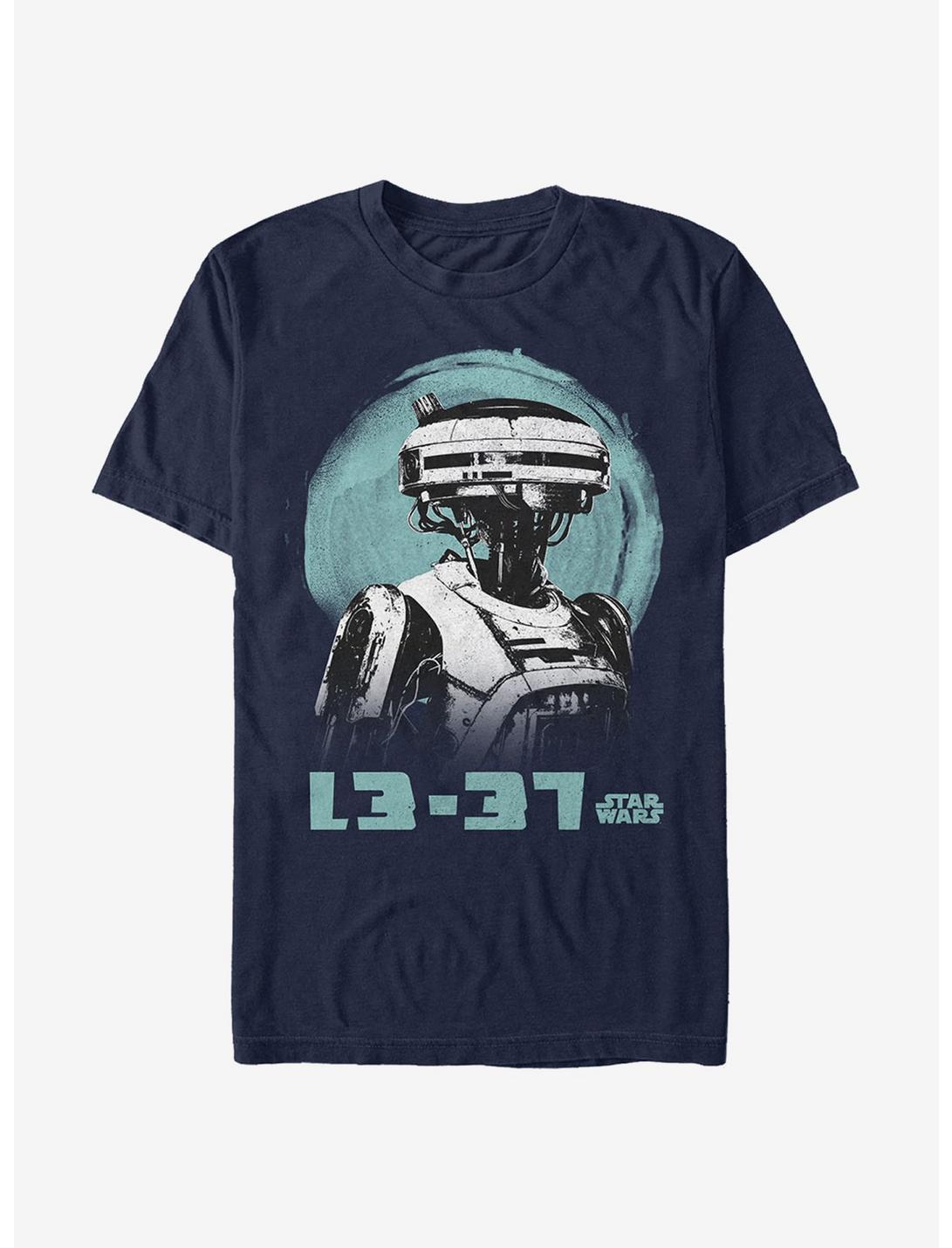 Star Wars L3-37 Watercolor Print T-Shirt, NAVY, hi-res
