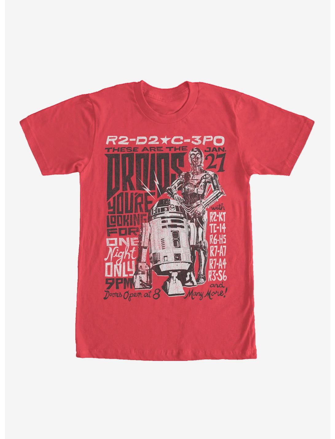 Star Wars R2-D2 and C-3PO Concert Poster T-Shirt, RED, hi-res