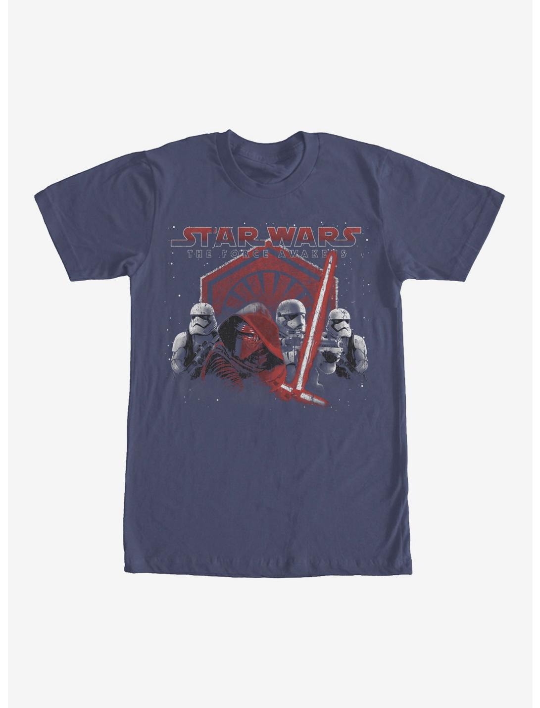 Star Wars Stormtroopers and Kylo Ren Distressed T-Shirt, NAVY, hi-res