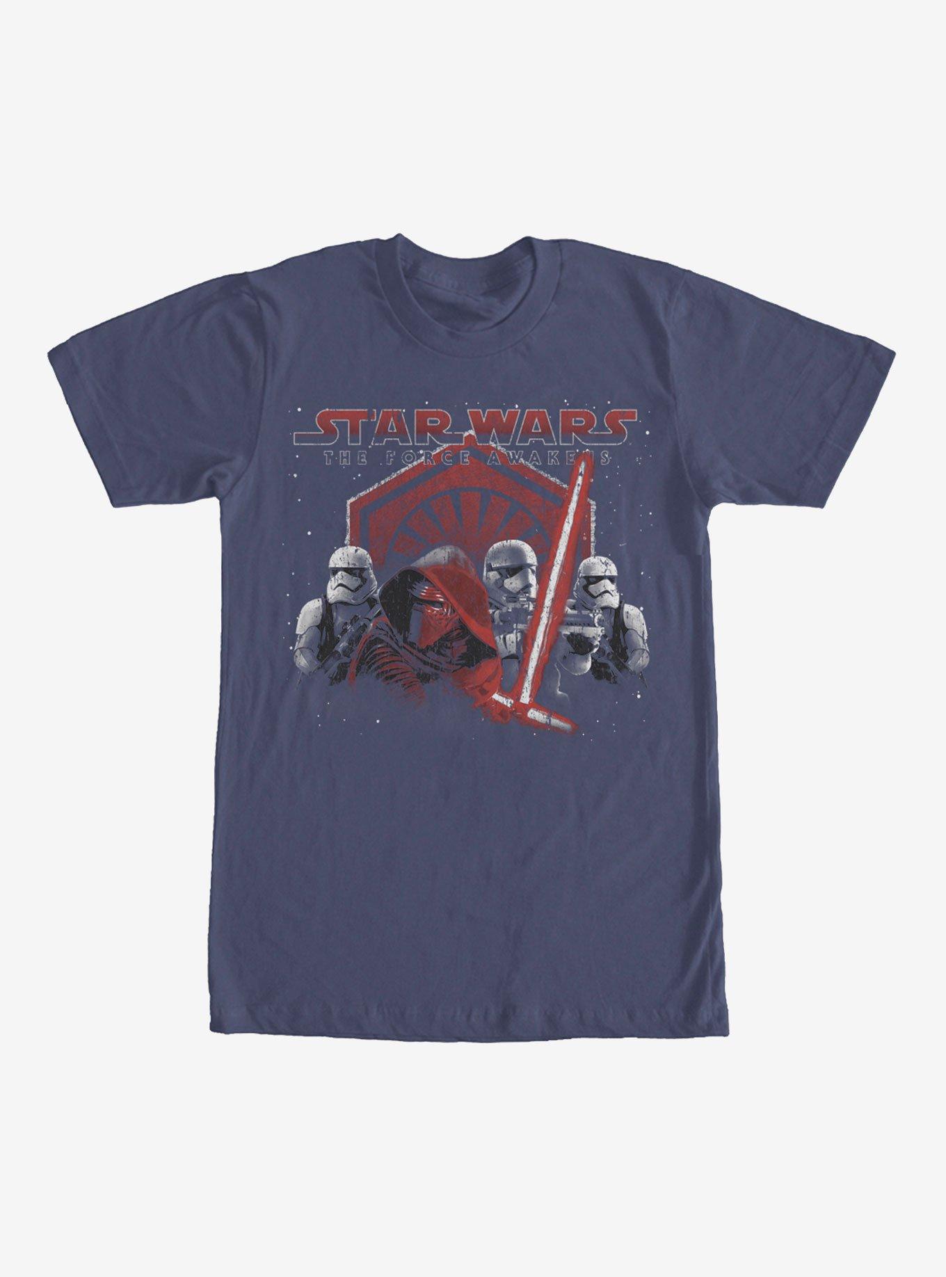 Star Wars Stormtroopers and Kylo Ren Distressed T-Shirt, NAVY, hi-res