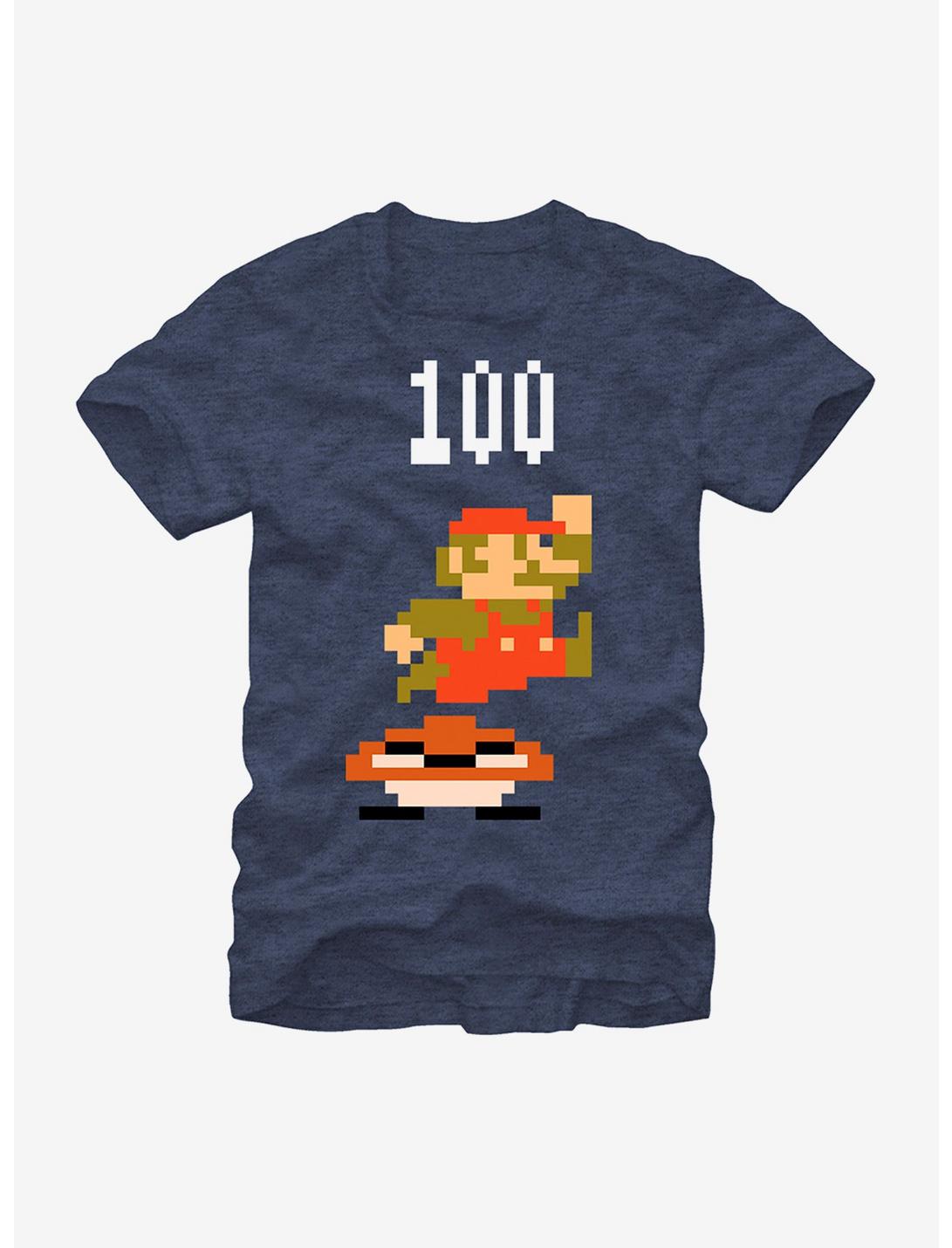 Nintendo Pixel Mario T-Shirt, NAVY HTR, hi-res
