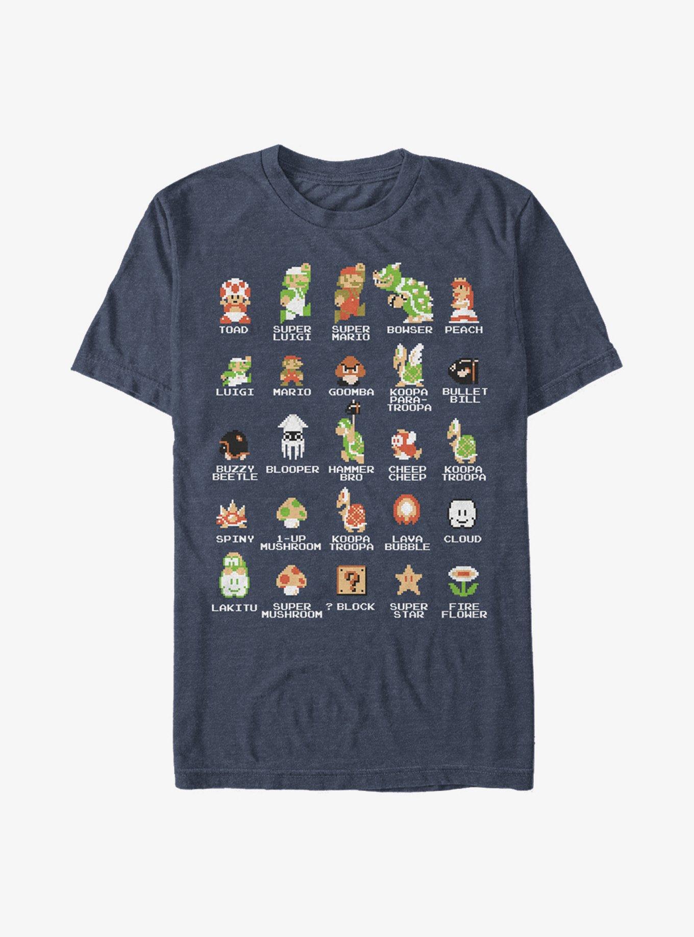 Nintendo Super Mario Bros Character Guide T-Shirt, , hi-res