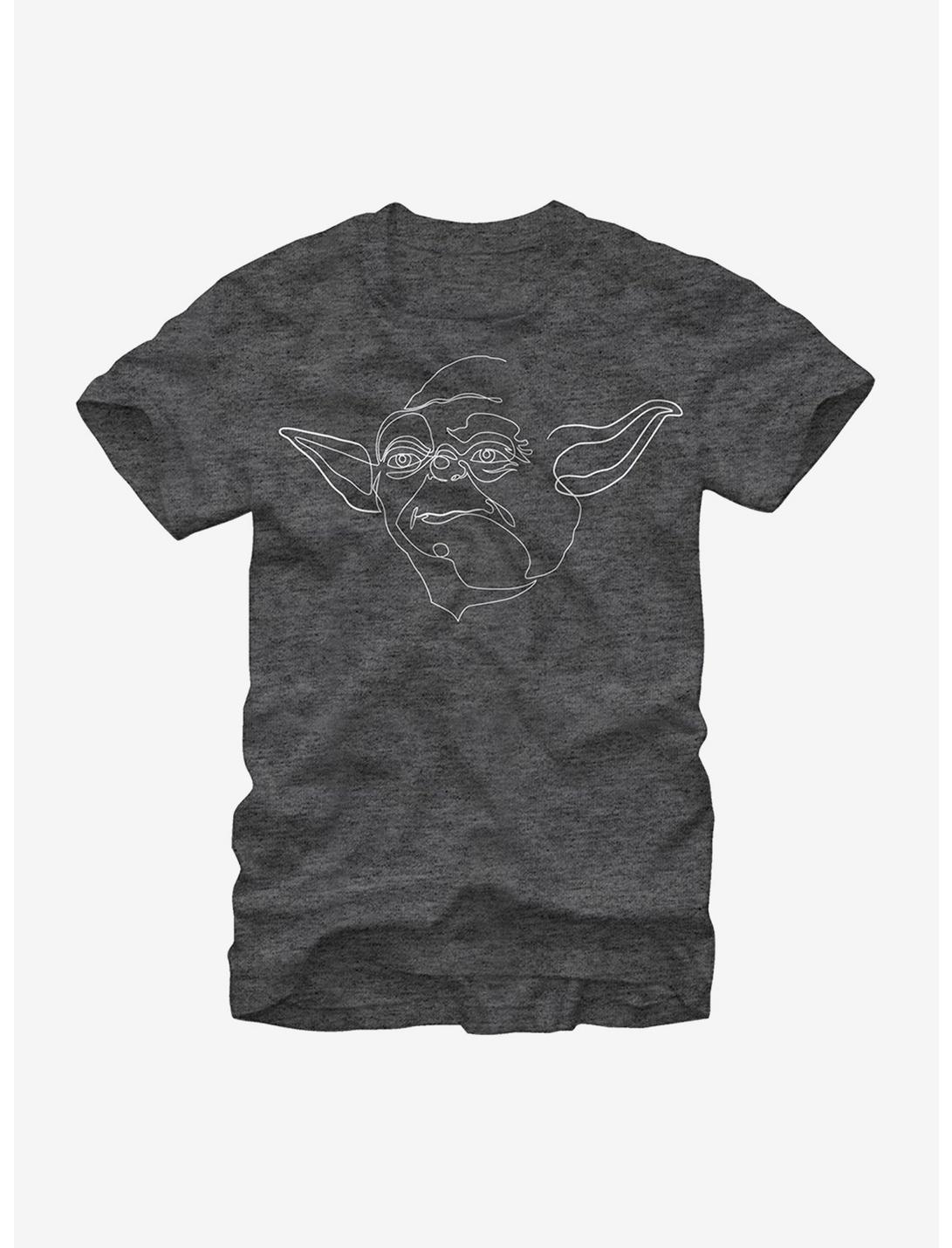 Star Wars Yoda Outline T-Shirt, CHAR HTR, hi-res