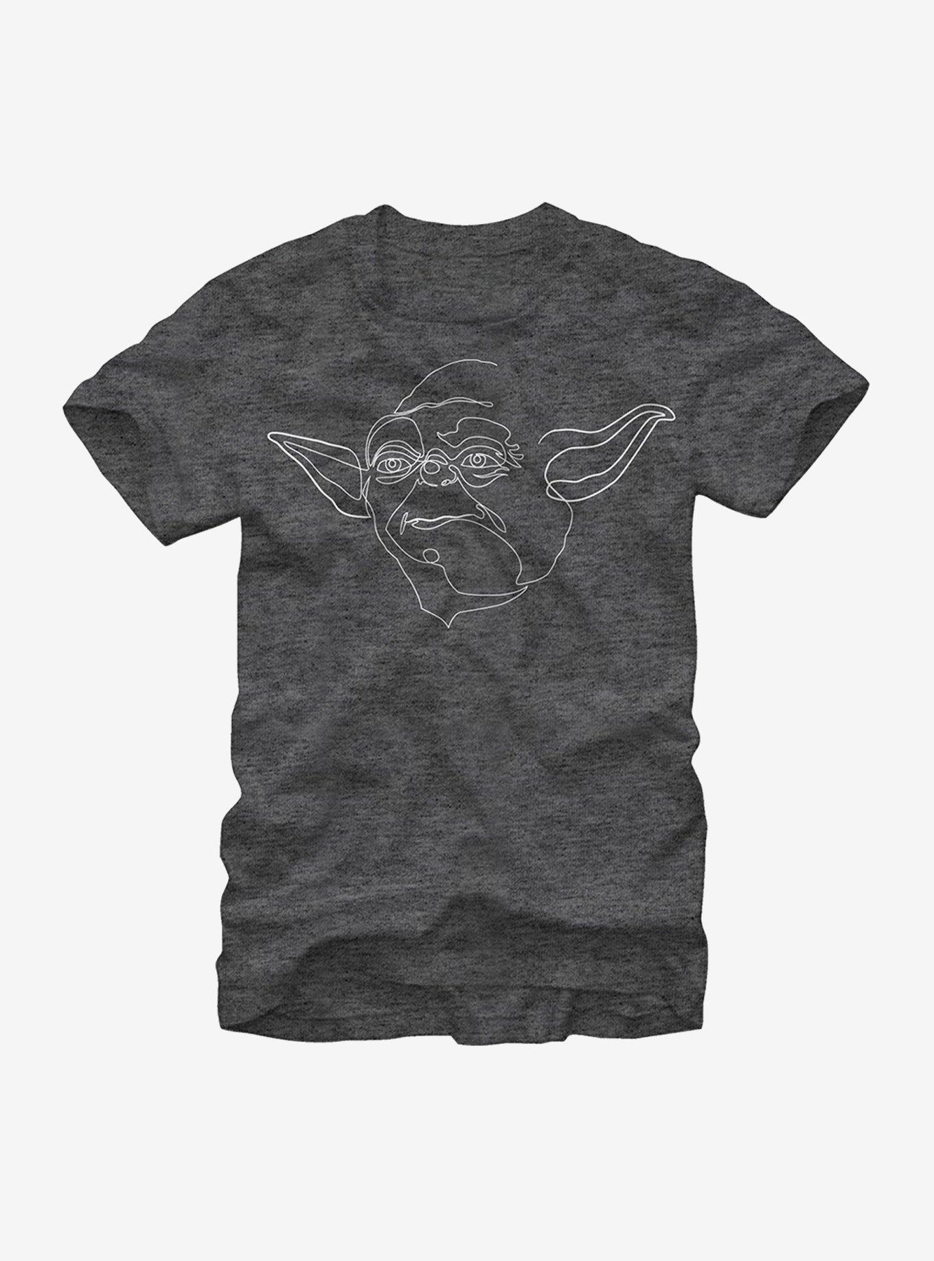 Star Wars Yoda Outline T-Shirt, CHAR HTR, hi-res