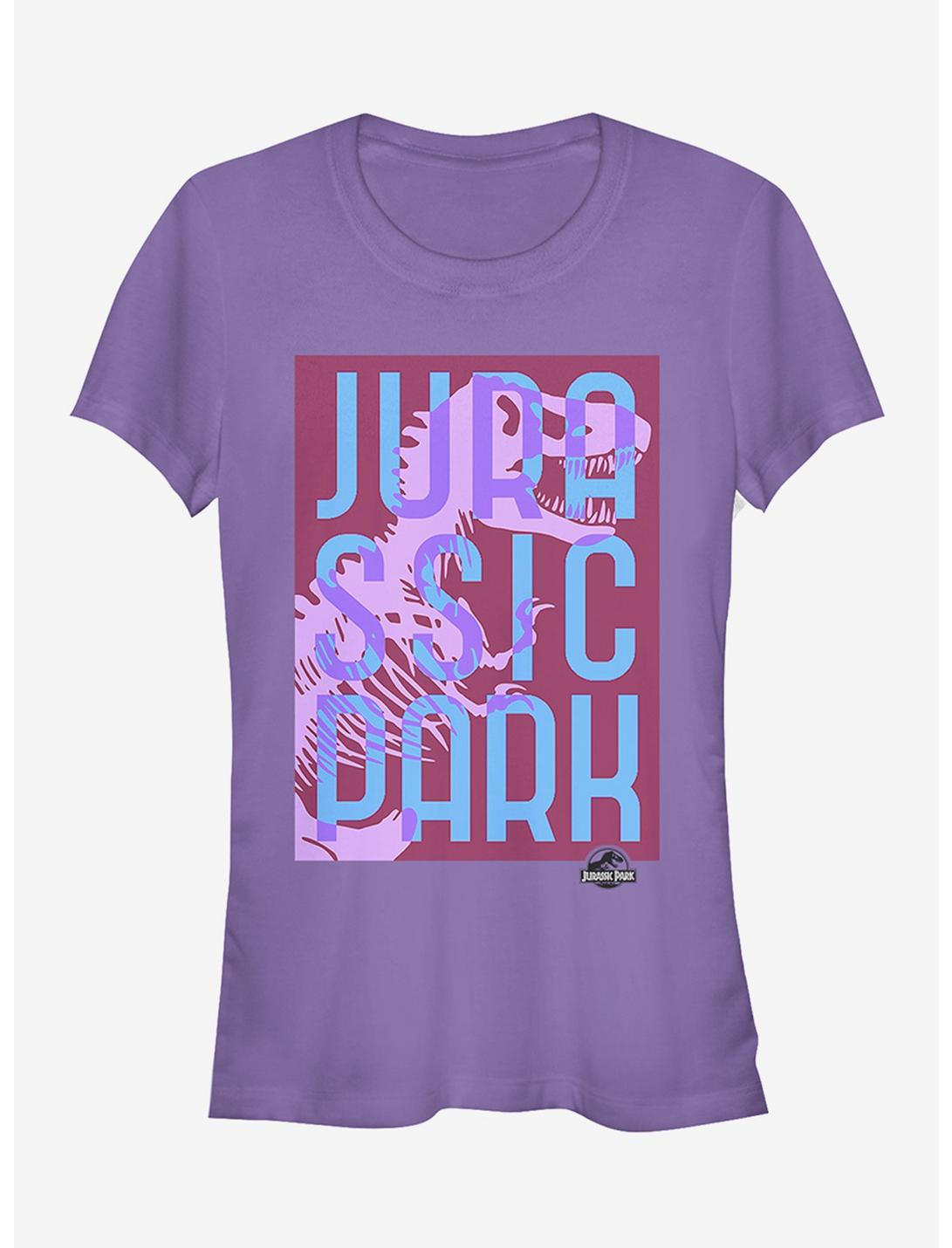 Jurassic Park T. Rex Overlap Text Girls T-Shirt, PURPLE, hi-res
