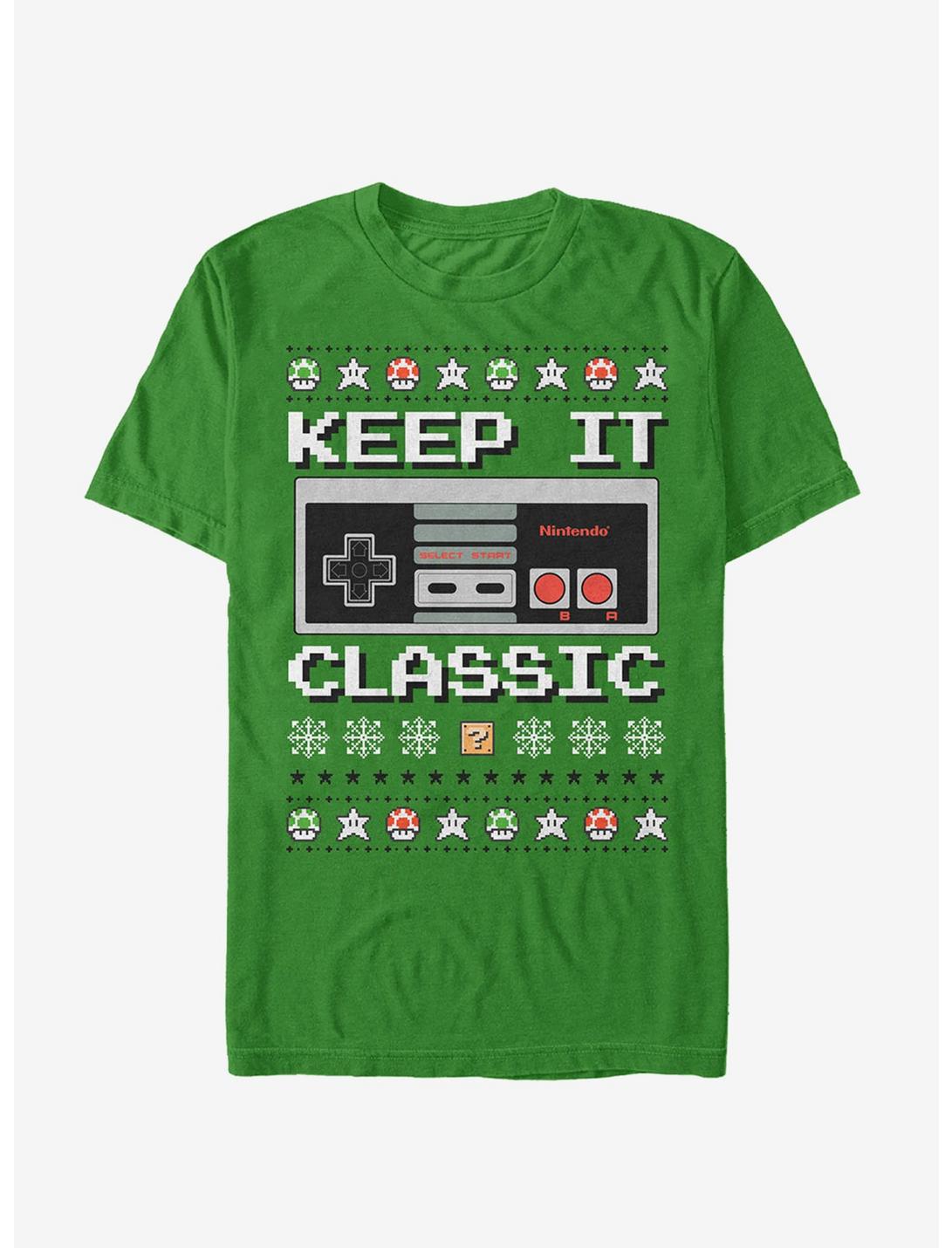 Nintendo Ugly Christmas Sweater NES Classic Controller T-Shirt, KELLY, hi-res