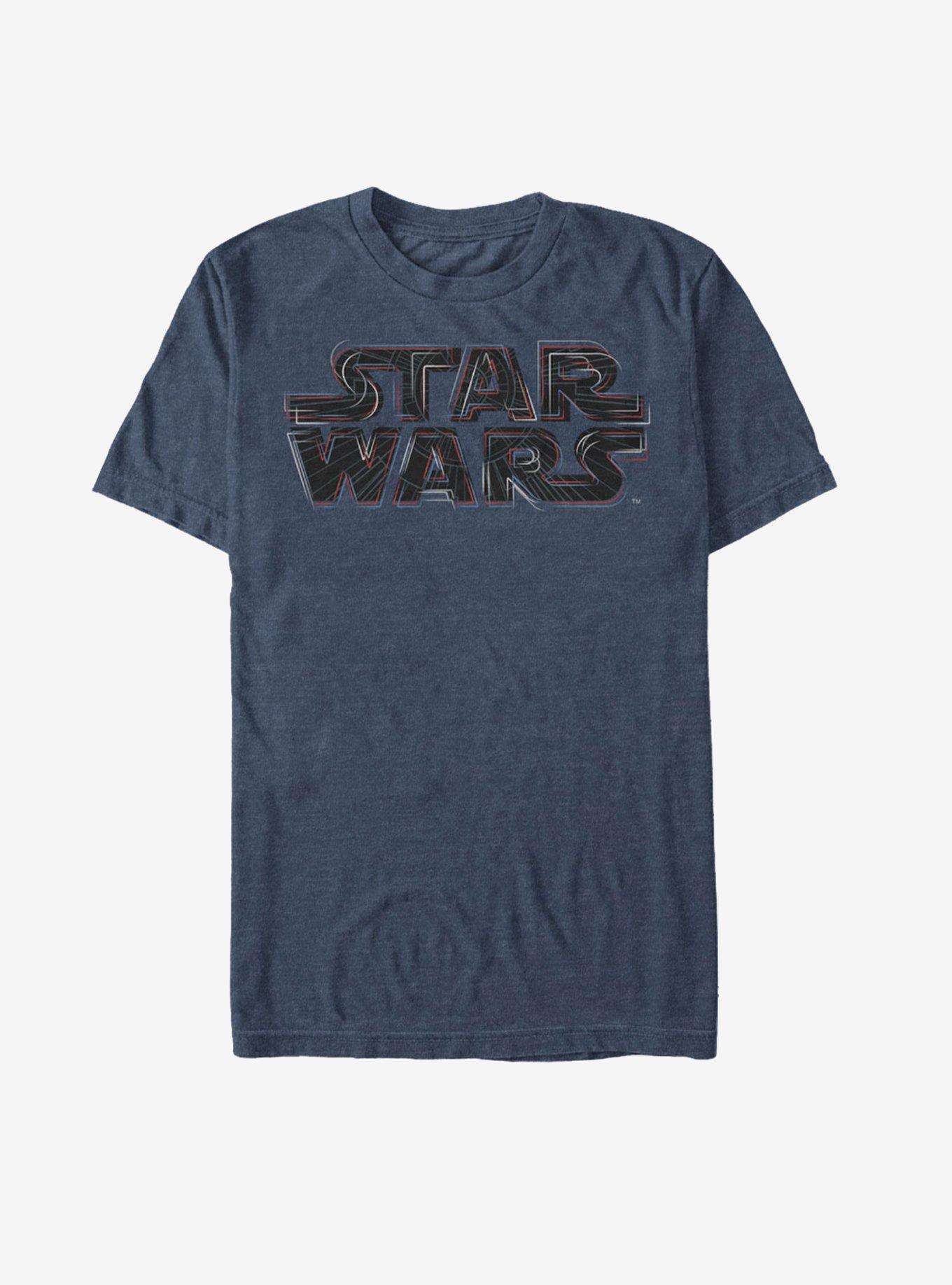 Star Wars Death Star Design Logo T-Shirt, NAVY HTR, hi-res