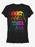 Star Wars Darth Vader Helmet Rainbow Girls T-Shirt, BLACK, hi-res