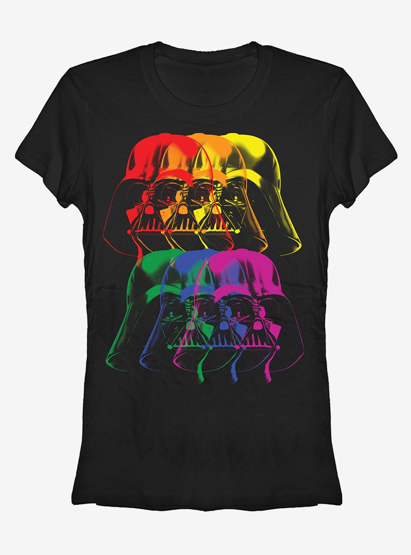 Star Wars Darth Vader Helmet Rainbow Girls T-Shirt, BLACK, hi-res