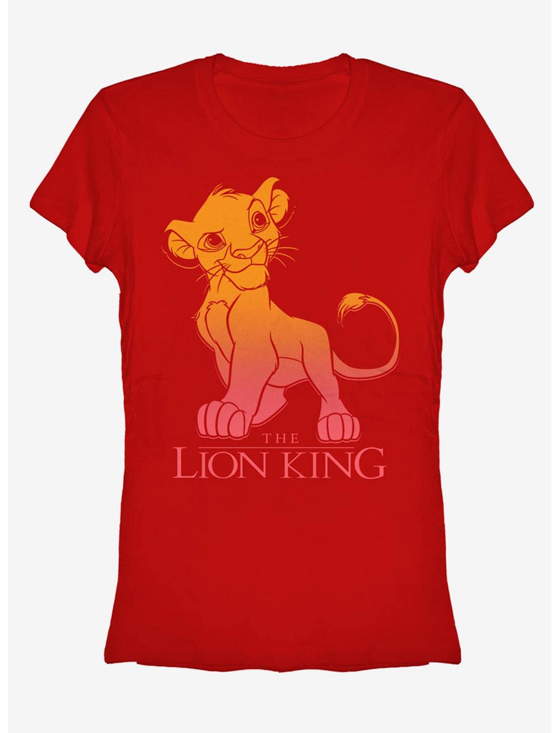 Lion King Young Simba Logo Girls T-Shirt, RED, hi-res