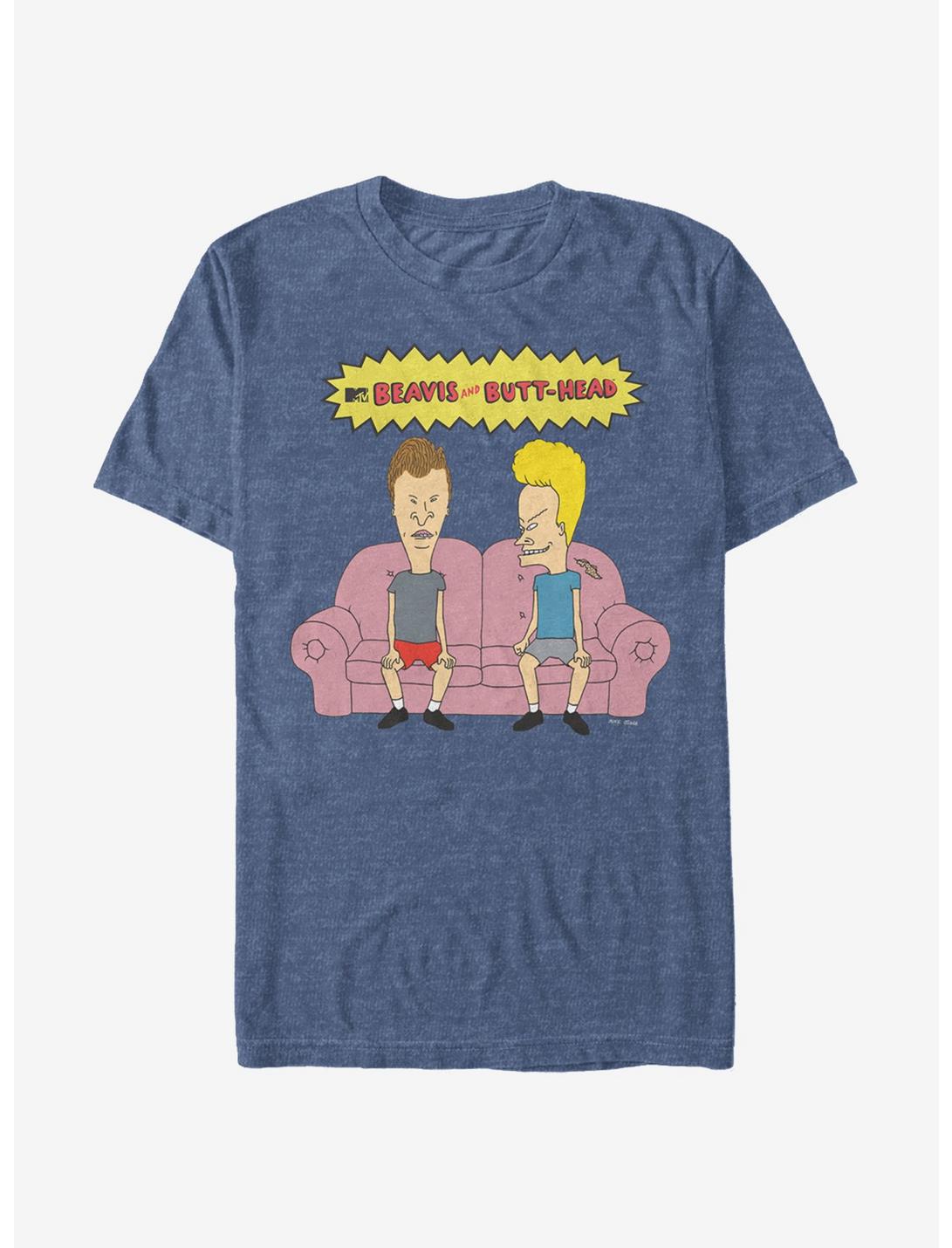 Beavis And Butt-Head Couch Logo T-Shirt, NAVY HTR, hi-res