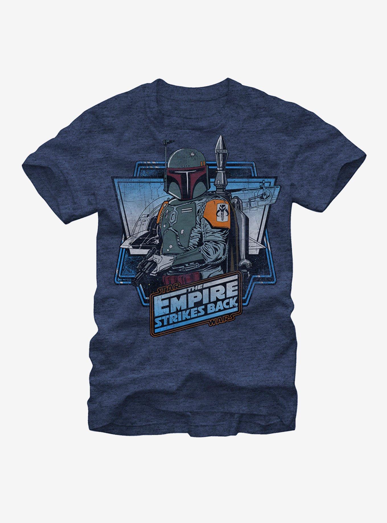 Star Wars The Empire Strikes Back Boba Fett T-Shirt, NAVY HTR, hi-res