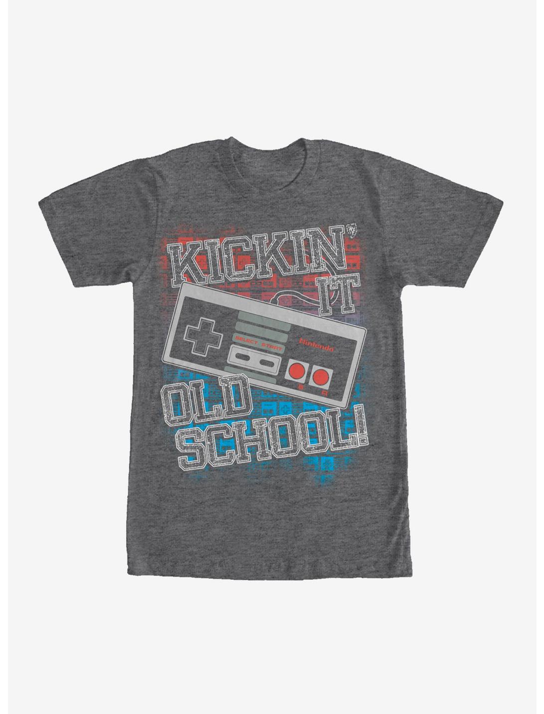 Nintendo Kicking It Old School NES Controller T-Shirt, CHAR HTR, hi-res