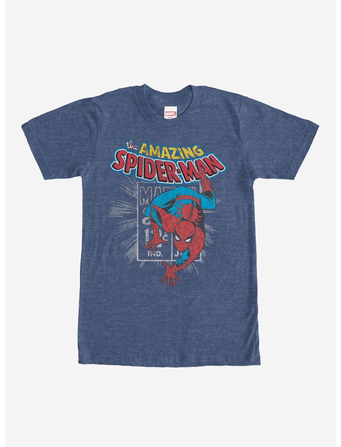 Marvel Spider-Man Comic Book Cent T-Shirt, NAVY HTR, hi-res