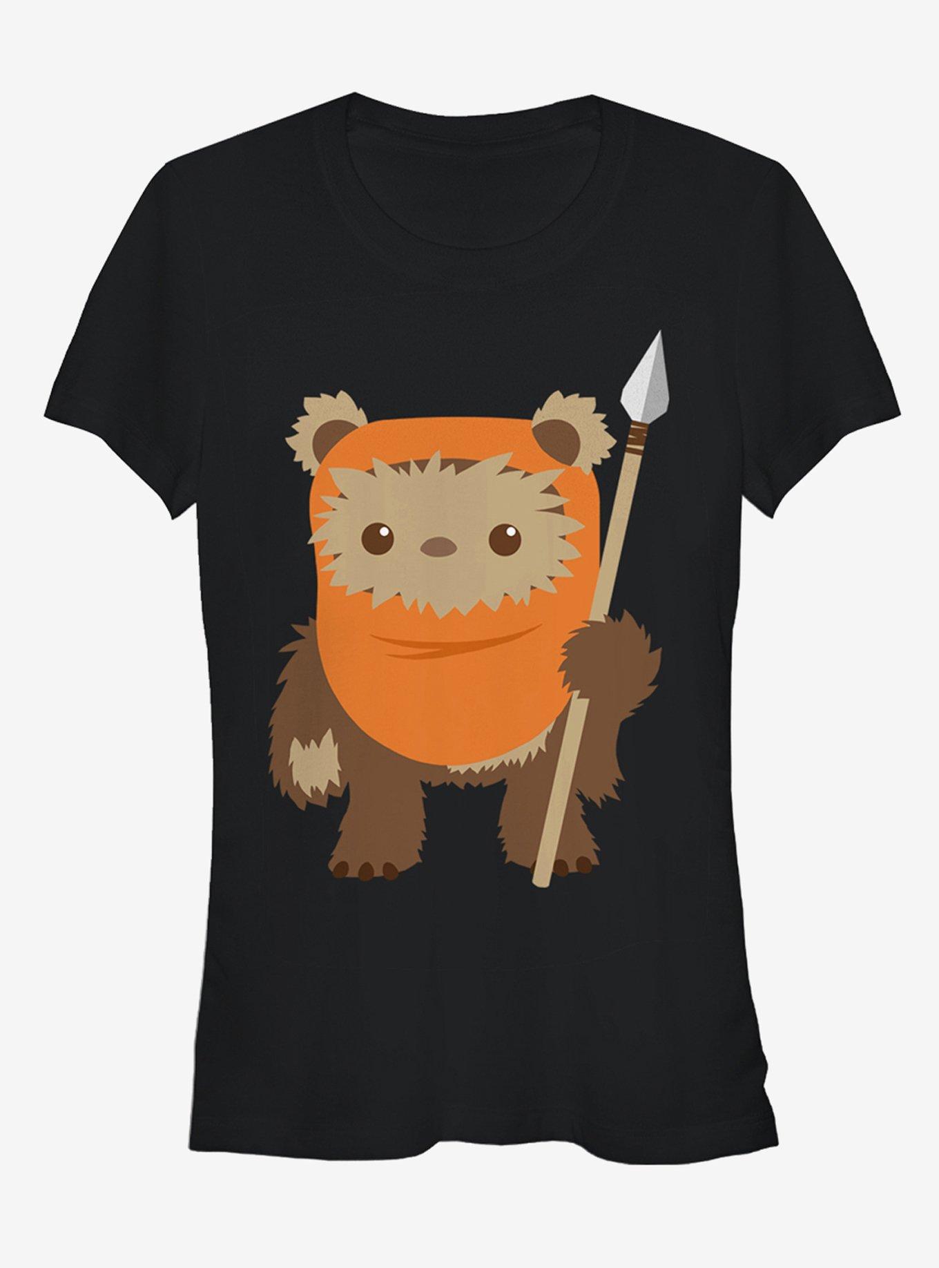 Star Wars Wicket Ewok Cartoon Girls T-Shirt, BLACK, hi-res