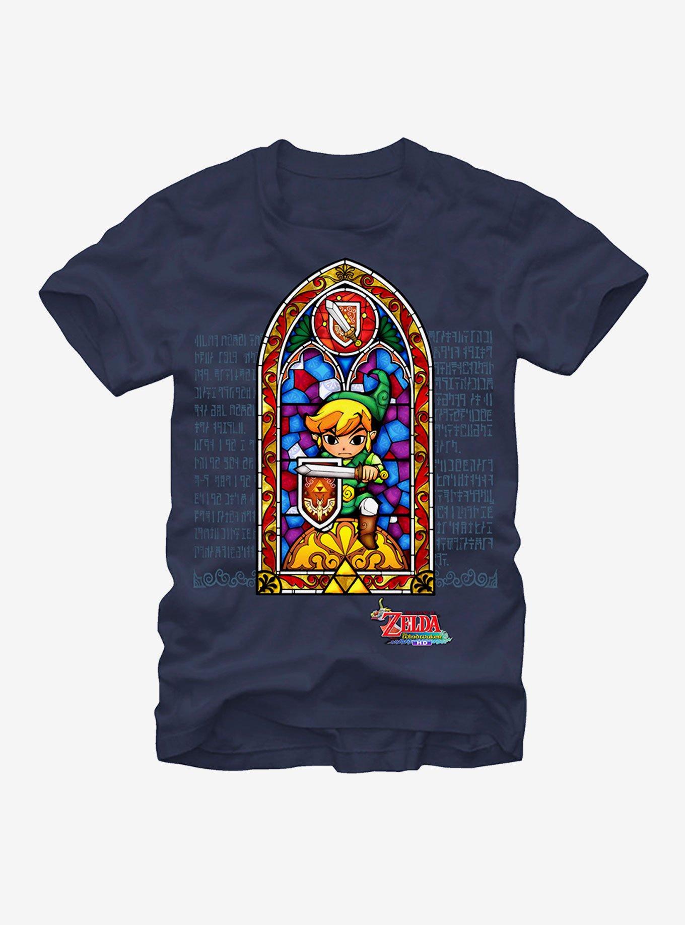 Nintendo Legend of Zelda Stained Glass T-Shirt, NAVY, hi-res