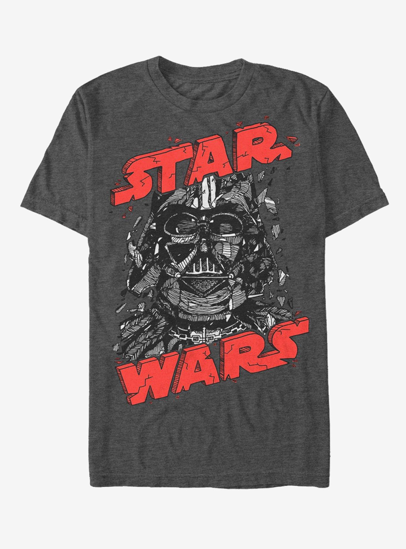 Star Wars Darth Vader Helmet Collapse T-Shirt, CHAR HTR, hi-res