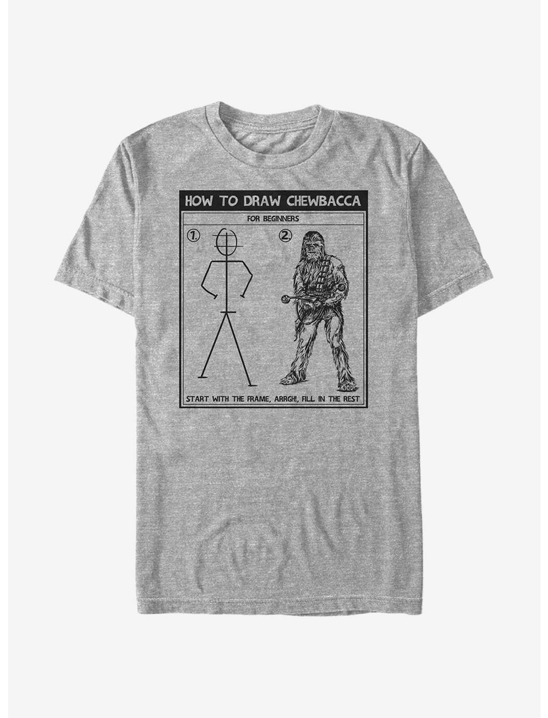 Star Wars Draw Chewbacca T-Shirt, ATH HTR, hi-res