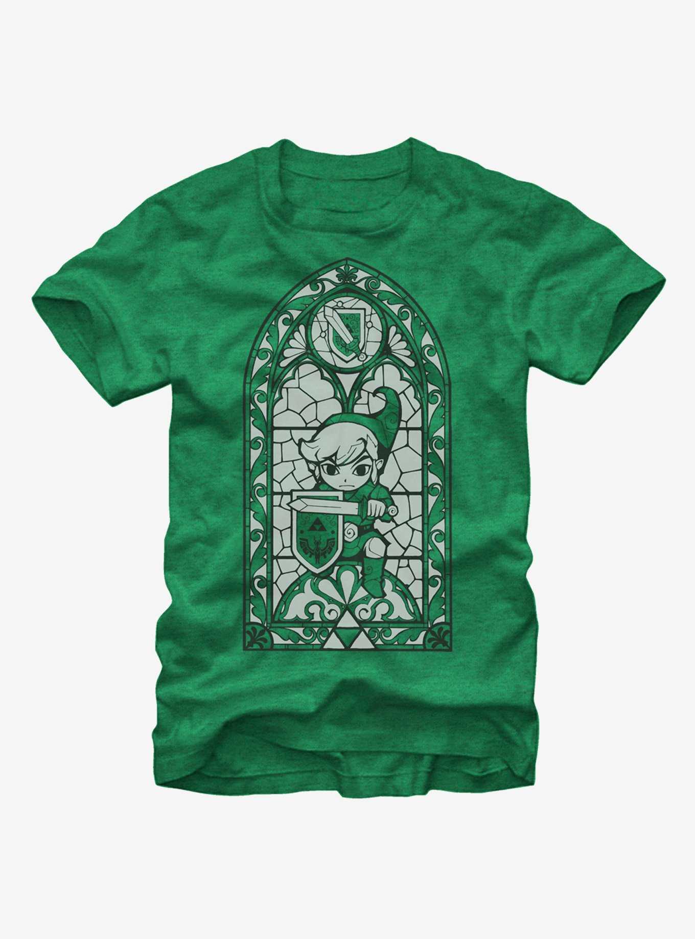 Nintendo Legend of Zelda Grayscale Stained Glass T-Shirt, , hi-res