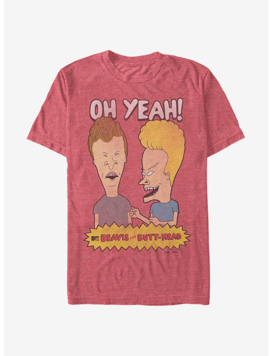 Beavis And Butt-Head Oh Yeah T-Shirt, RED HTR, hi-res