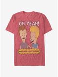 Beavis And Butt-Head Oh Yeah T-Shirt, RED HTR, hi-res