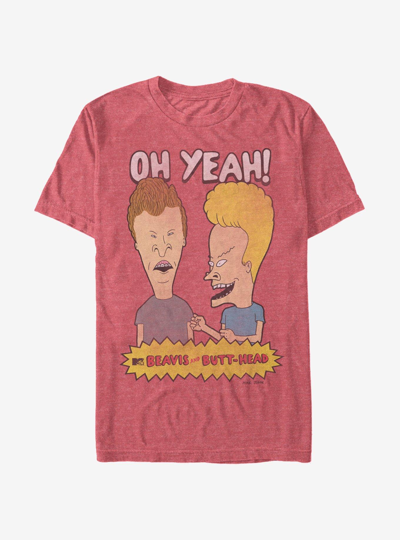 Beavis And Butt-Head Oh Yeah T-Shirt, RED HTR, hi-res