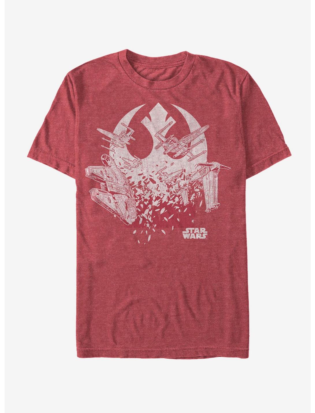 Star Wars Rebel Ship Splinter T-Shirt, RED HTR, hi-res