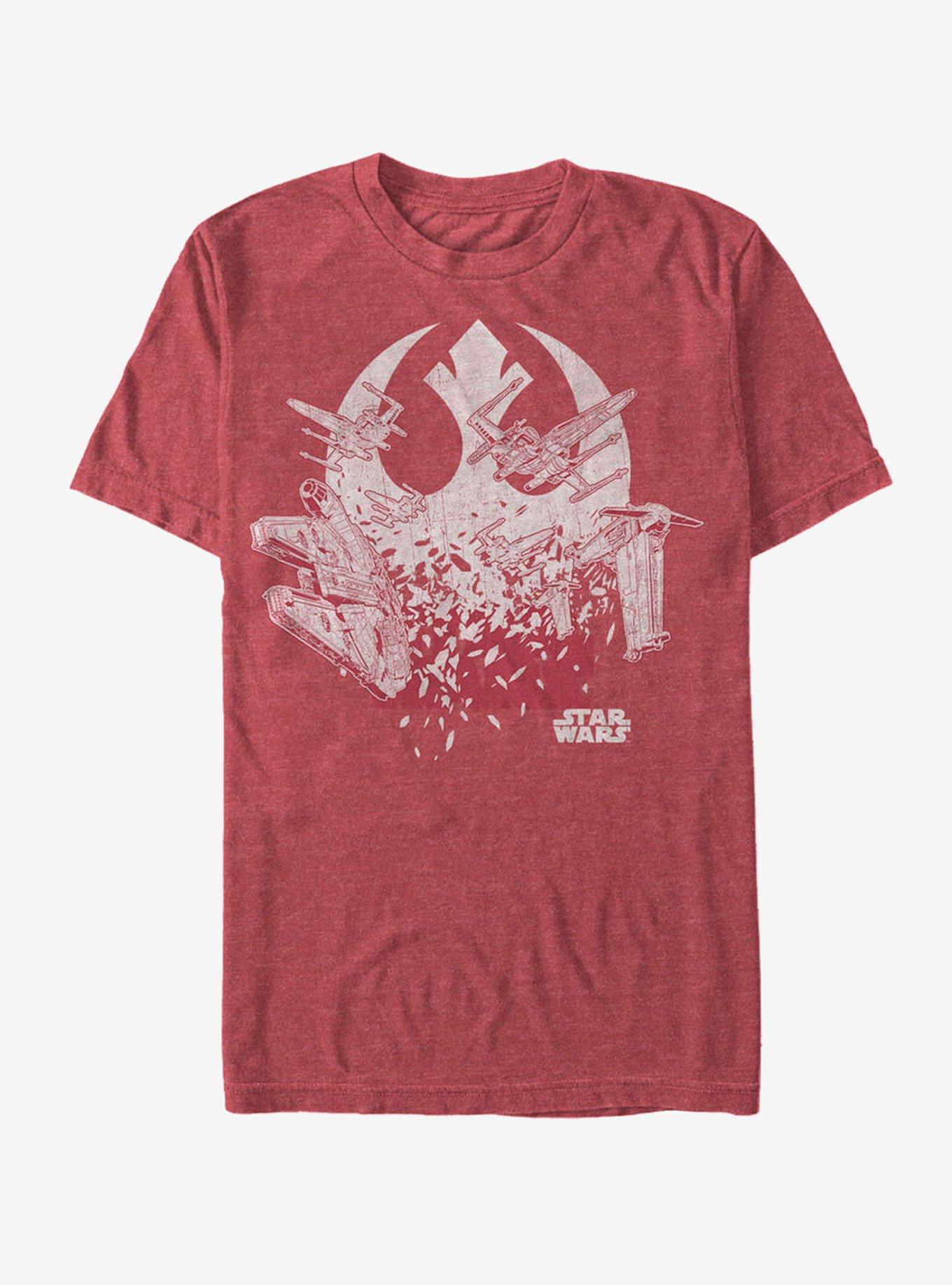 Star Wars Rebel Ship Splinter T-Shirt, RED HTR, hi-res