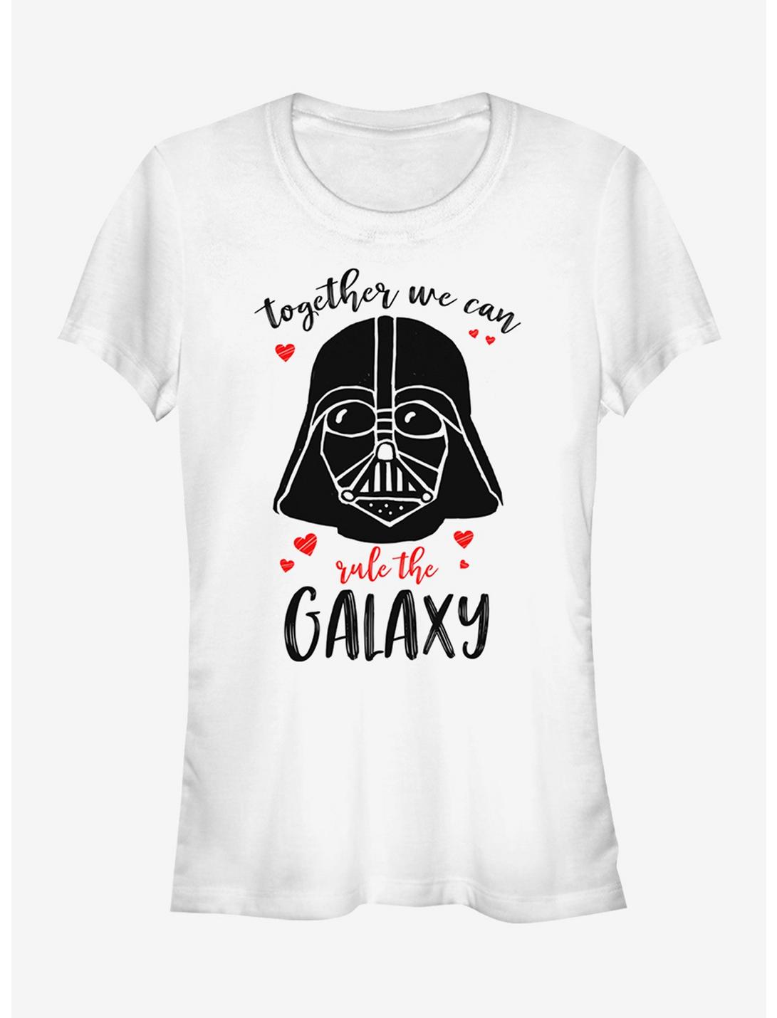 Star Wars Valentine's Day Vader Together Rule Galaxy Girls T-Shirt, WHITE, hi-res