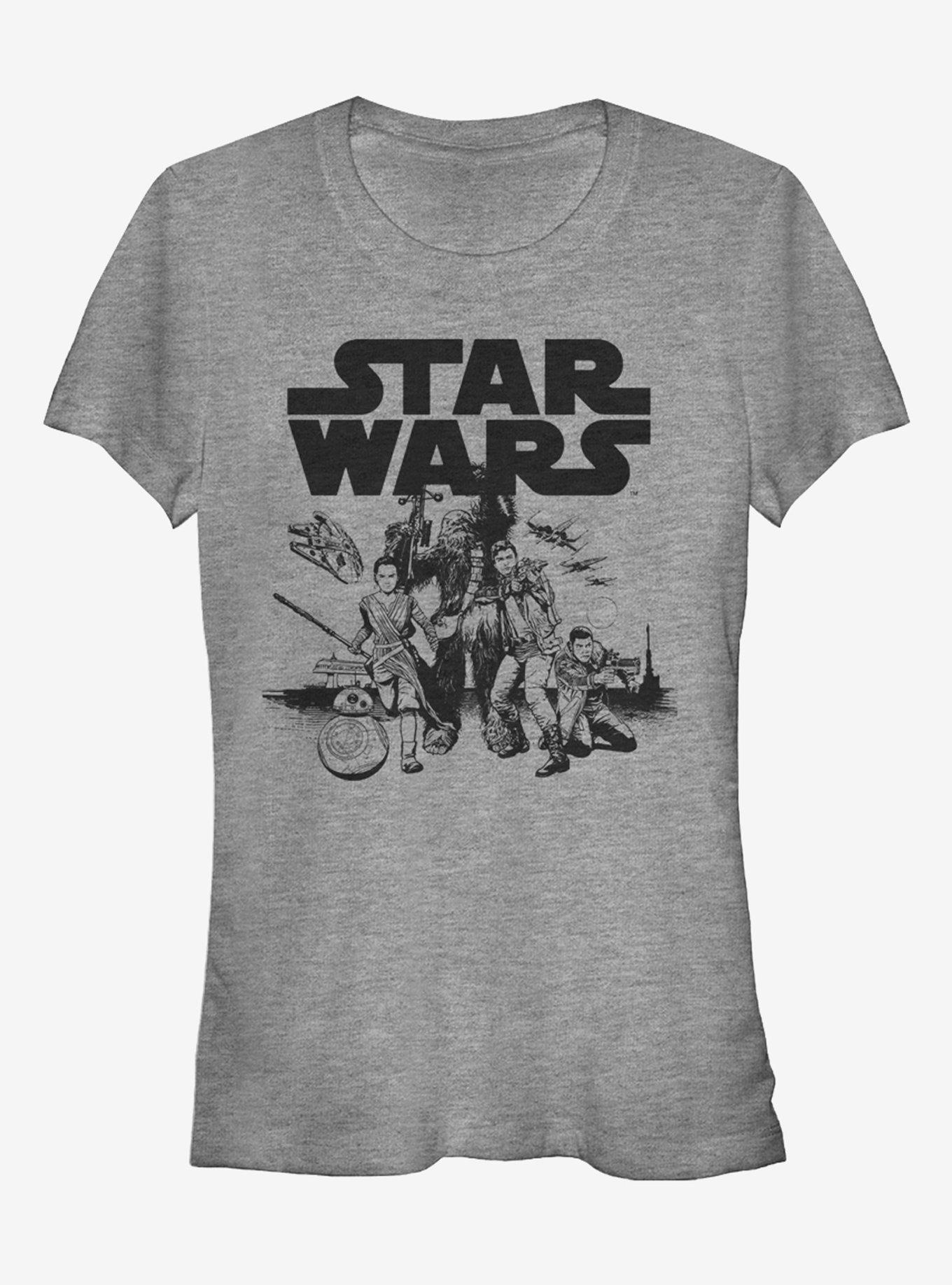 Star Wars Episode VII The Force Awakens Resistance Attack Girls T-Shirt, ATH HTR, hi-res