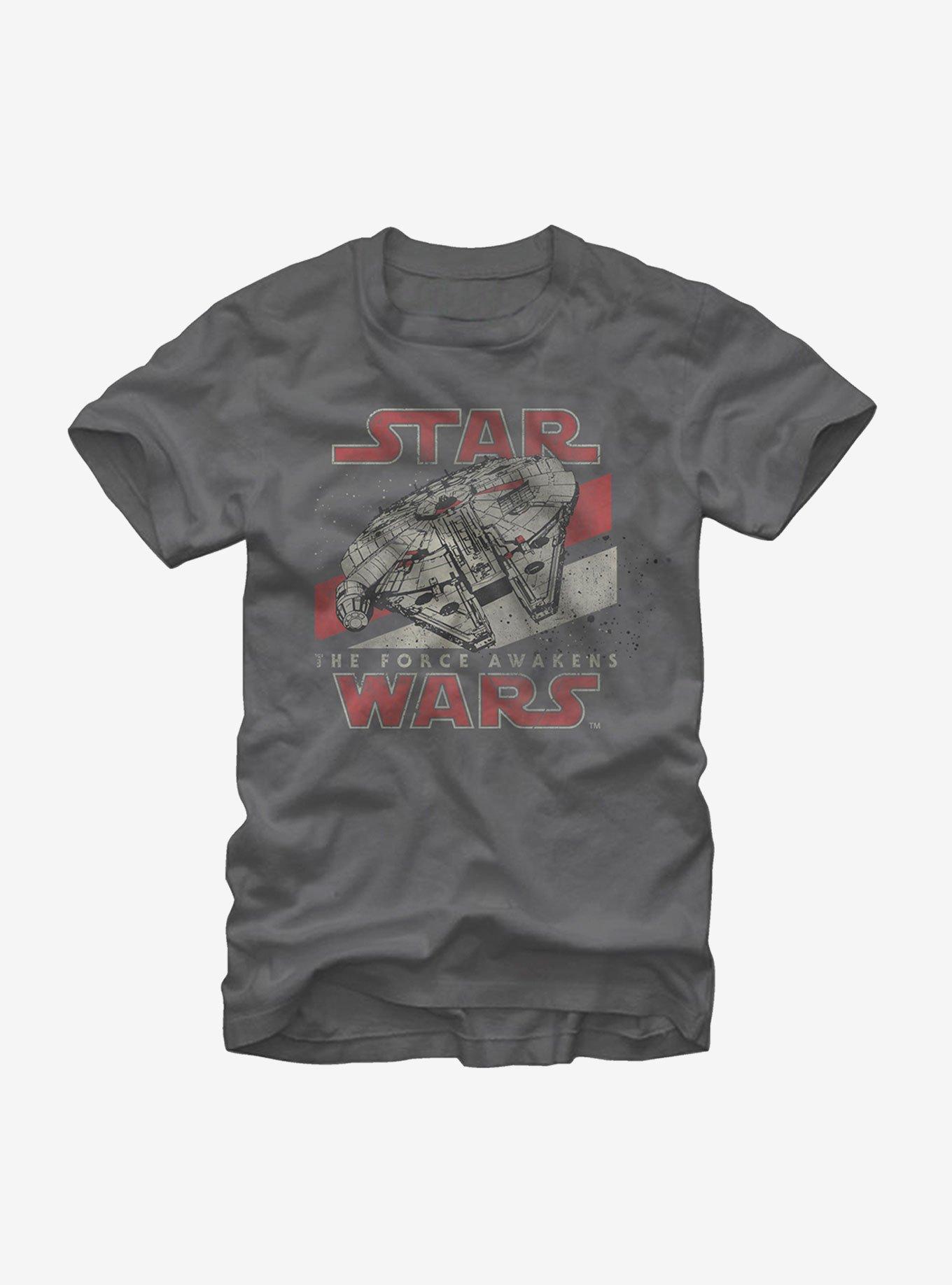 Star Wars The Force Awakens Episode VII Millennium Falcon T-Shirt, CHARCOAL, hi-res