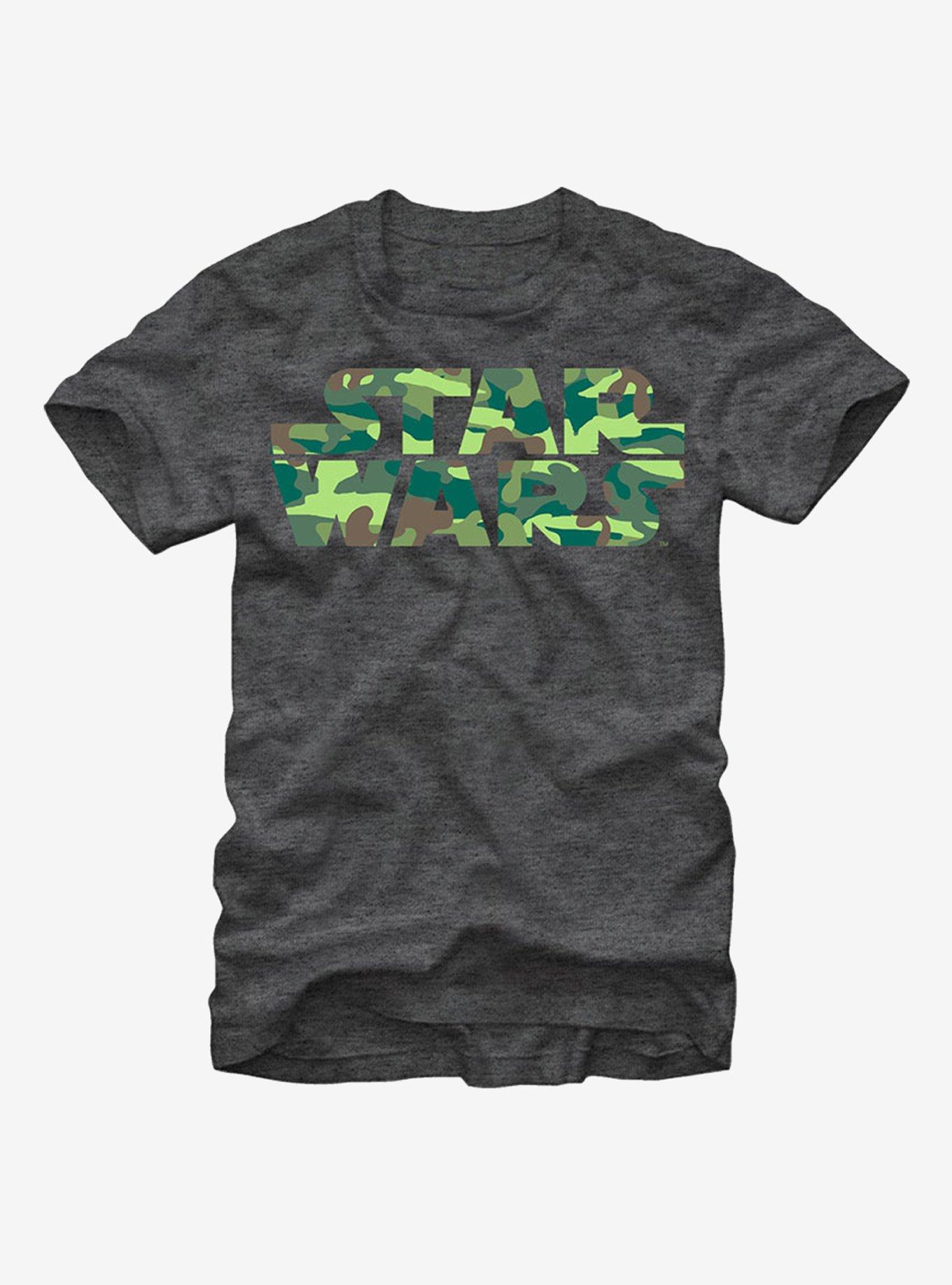 Star Wars Camo Logo T-Shirt, CHAR HTR, hi-res