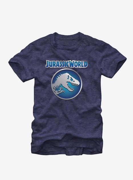 Jurassic World Blue And Silver Logo T-Shirt - BLUE | Hot Topic