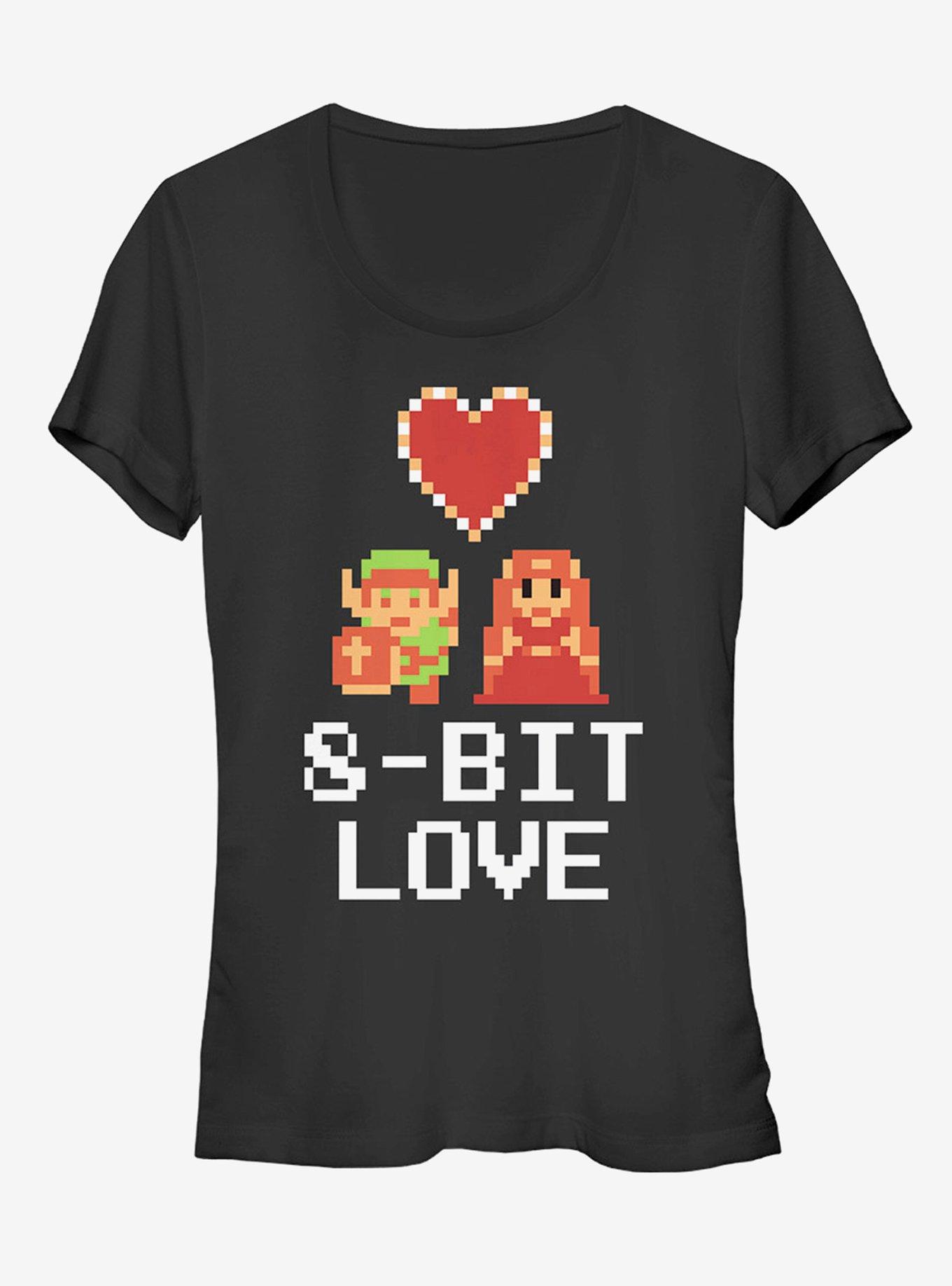 Nintendo Legend of Zelda 8-Bit Love Girls T-Shirt, BLACK, hi-res