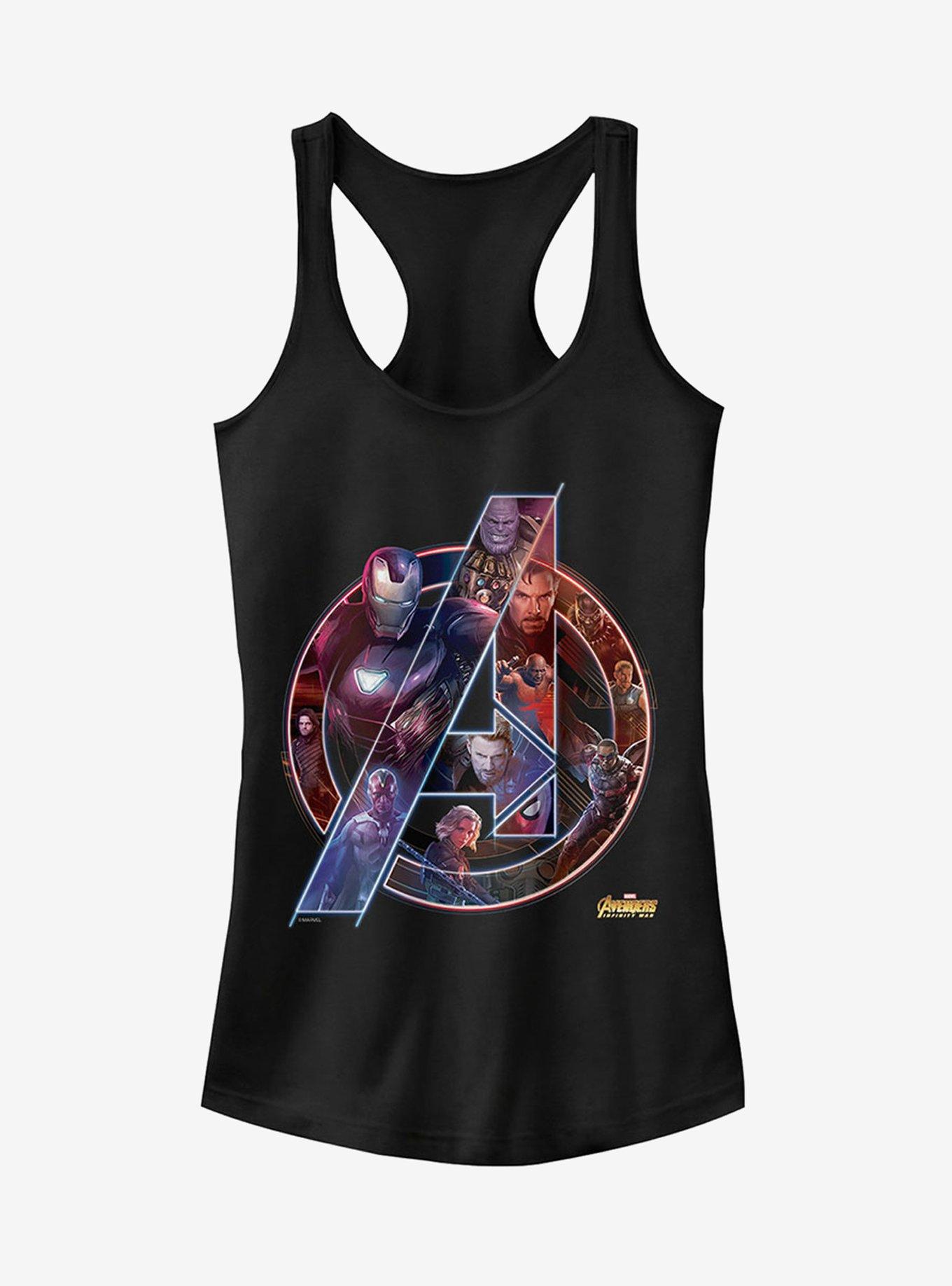 Marvel Avengers: Infinity War Logo Girls Tank, BLACK, hi-res