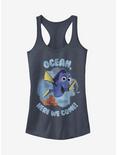 Disney Pixar Finding Dory Nemo Ocean Here We Come Girls Tank, INDIGO, hi-res