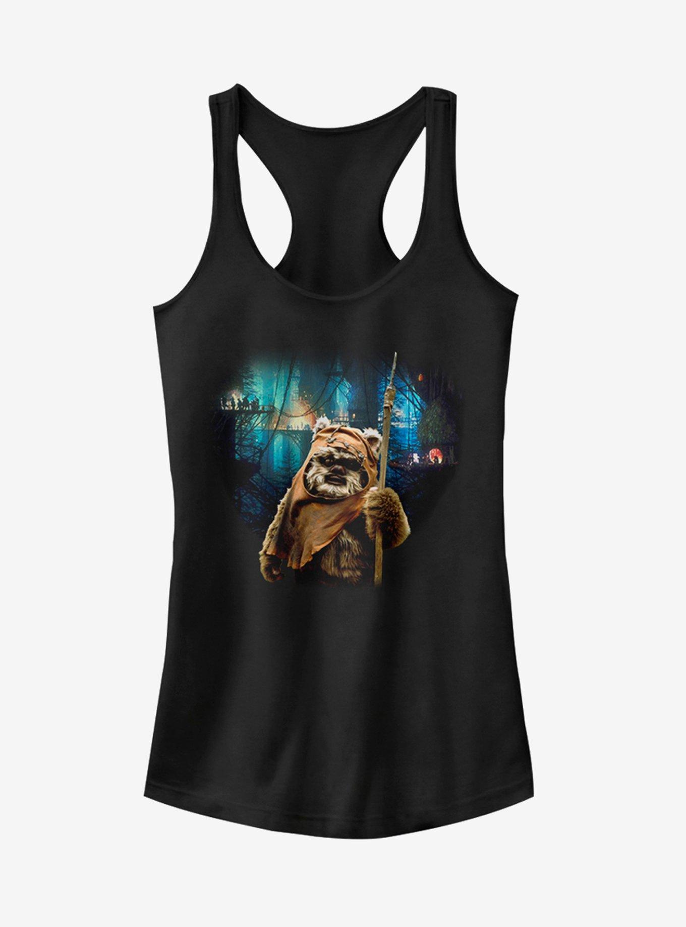 Star Wars Tree Village Wicket Ewok Girls T-Shirt, BLACK, hi-res