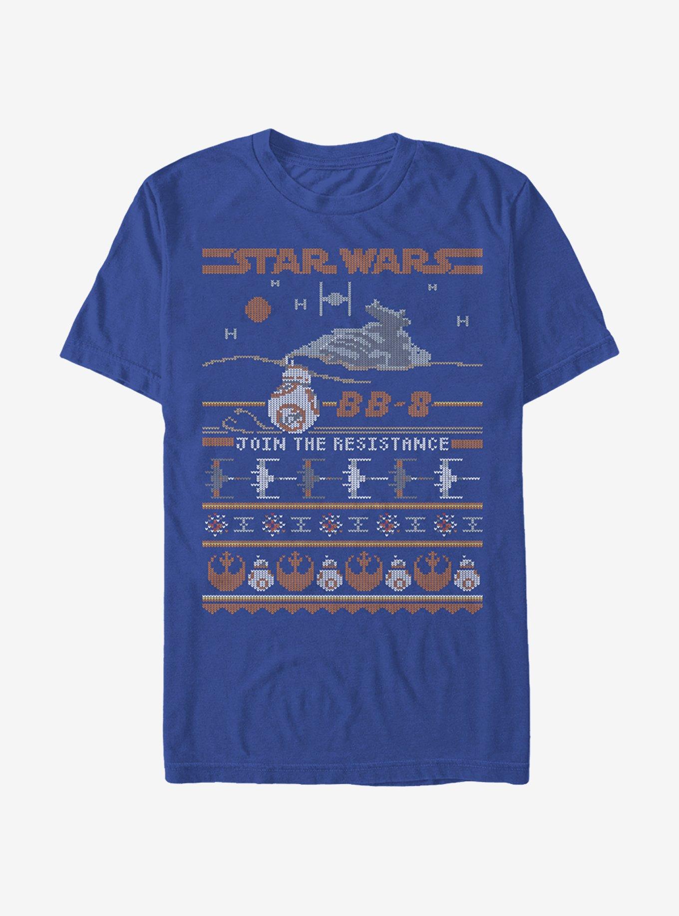 Star Wars Ugly Christmas Sweater BB-8 T-Shirt, ROYAL, hi-res