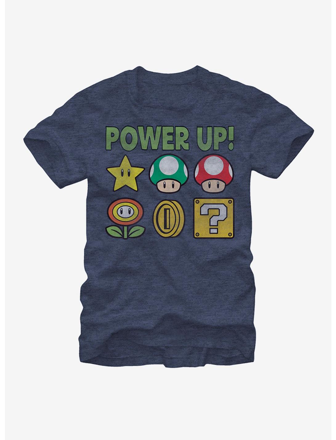 Nintendo Mario Power Up T-Shirt, NAVY HTR, hi-res