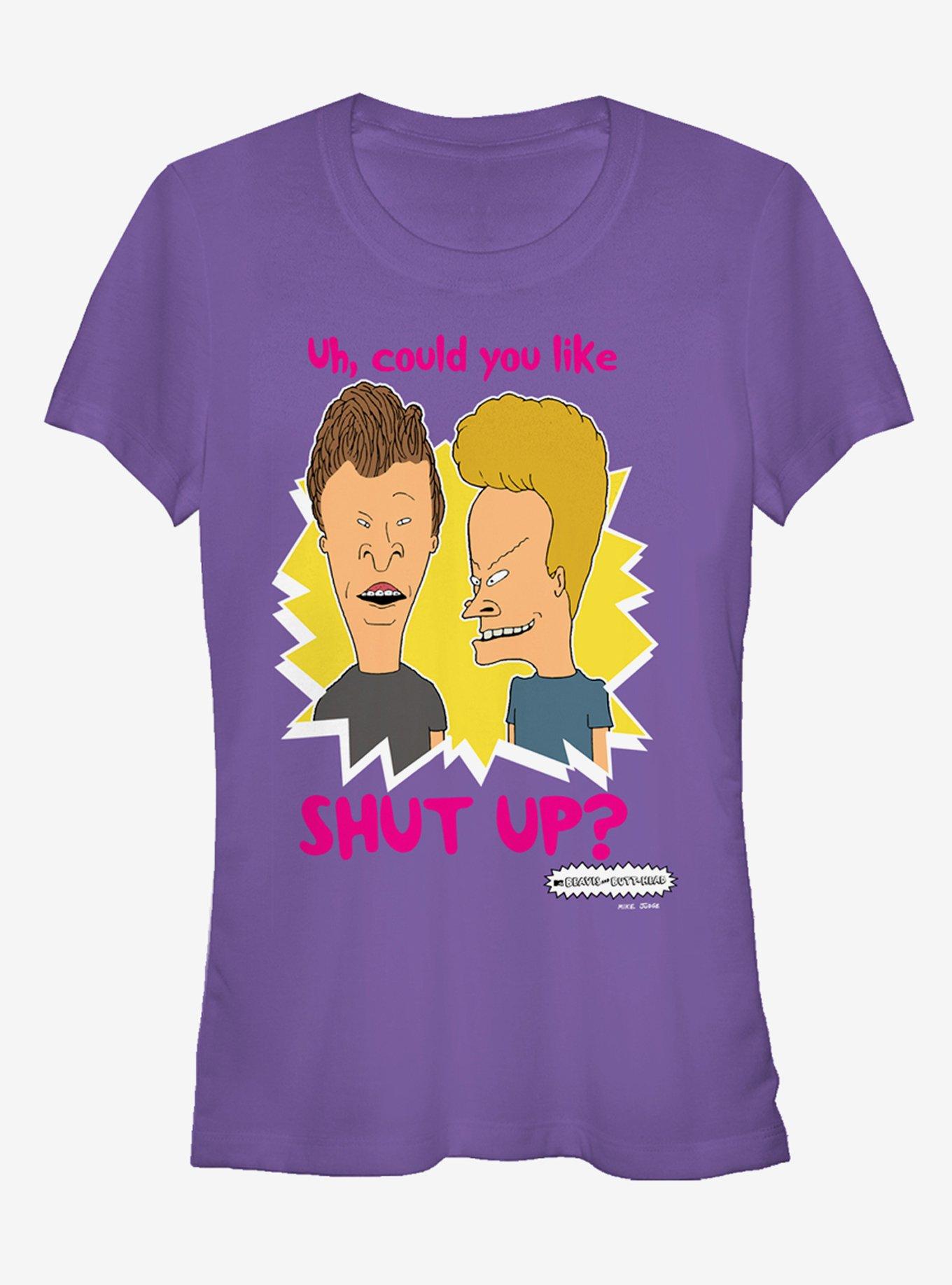 Beavis And Butt-Head Could You Like Shut Up Girls T-Shirt, PURPLE, hi-res