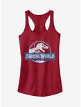 Jurassic World Cracked Logo Girls Tank Top, SCARLET, hi-res