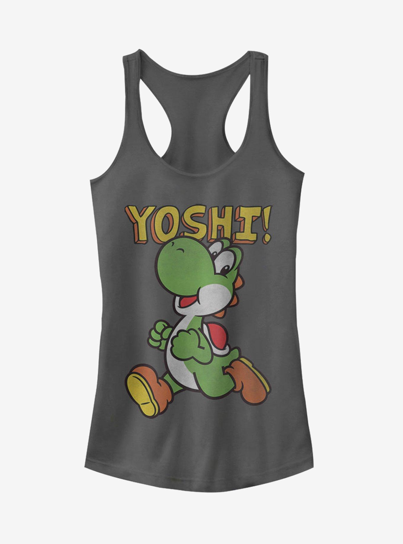 Nintendo Running Yoshi Girls Tank, CHARCOAL, hi-res