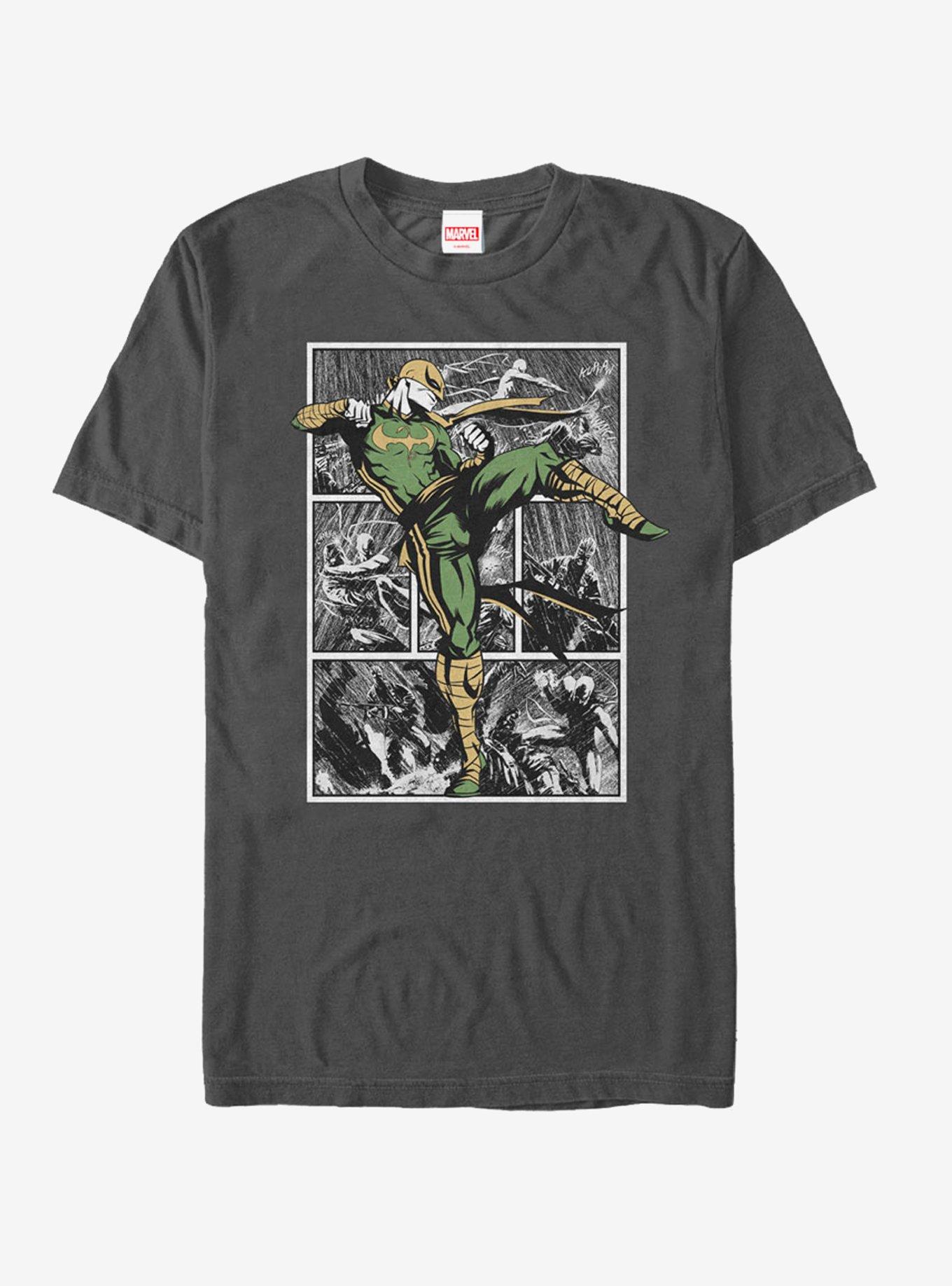 Marvel Iron Fist Rain Battle T-Shirt, CHARCOAL, hi-res