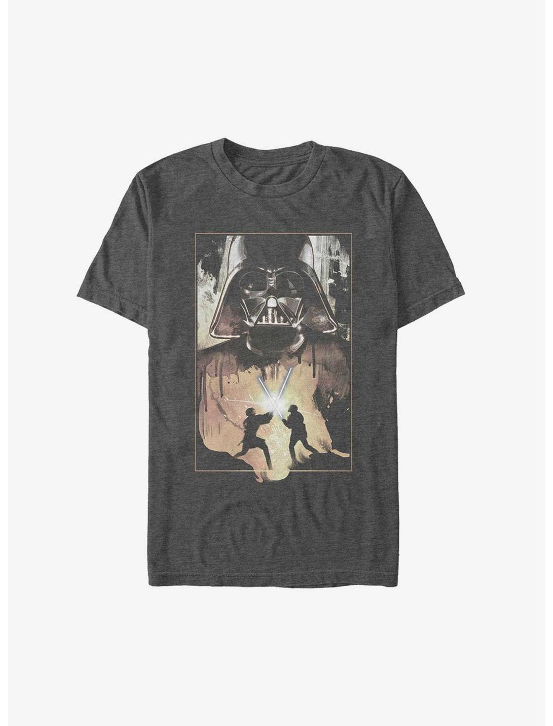 Star Wars Anakin And Obi-Wan Battle T-Shirt, CHAR HTR, hi-res