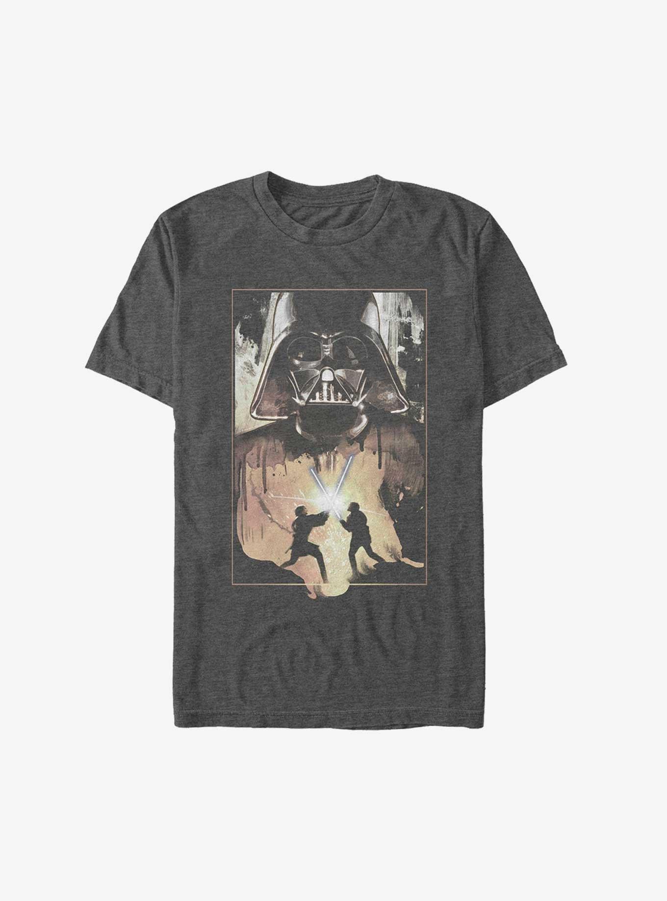 Star Wars Anakin And Obi-Wan Battle T-Shirt, CHAR HTR, hi-res