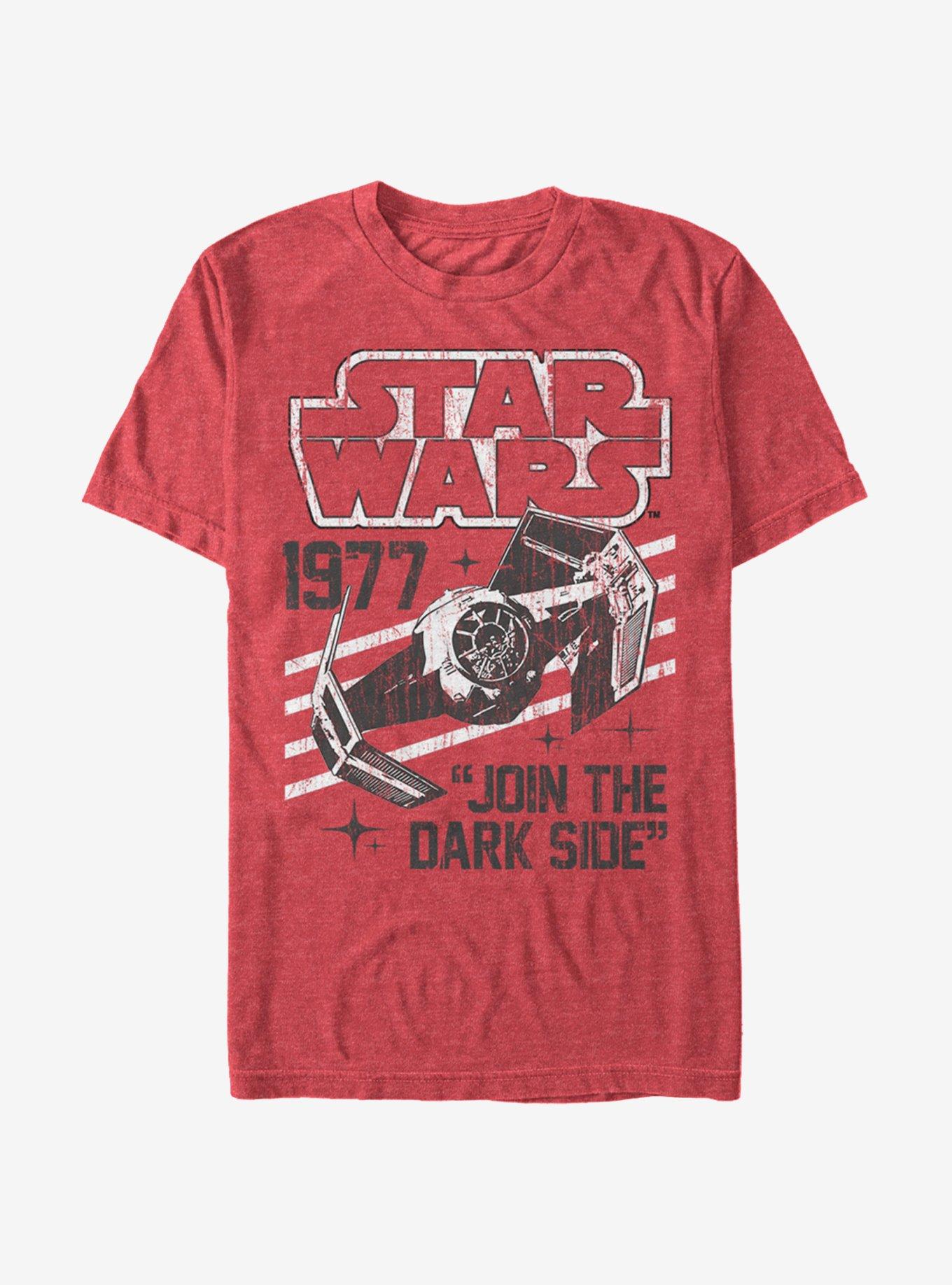 Star Wars Darth Vader's TIE Fighter 1977 T-Shirt, RED HTR, hi-res