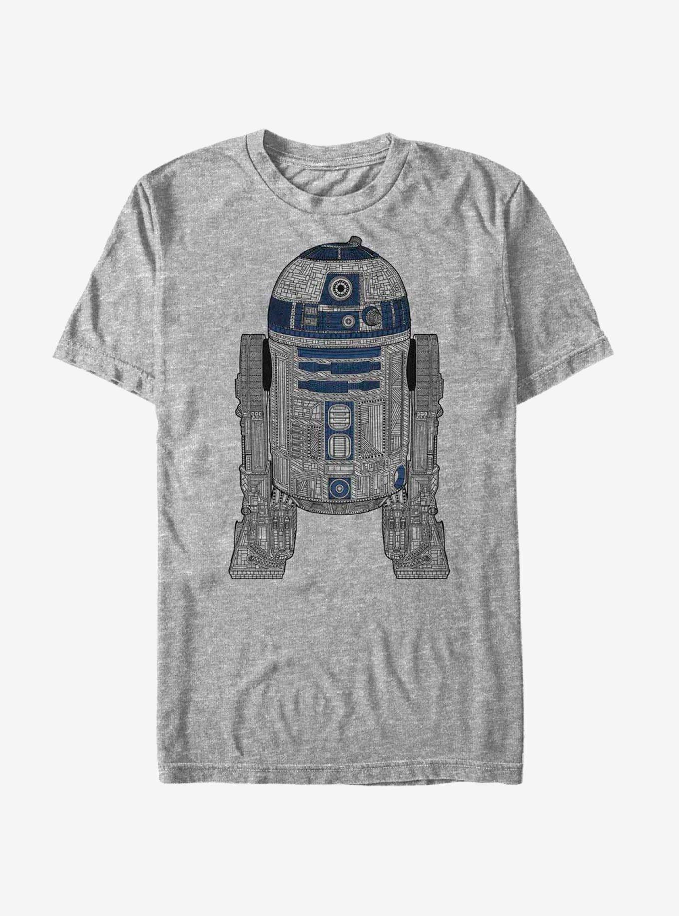 Star Wars R2-D2 Henna Print  T-Shirt, ATH HTR, hi-res