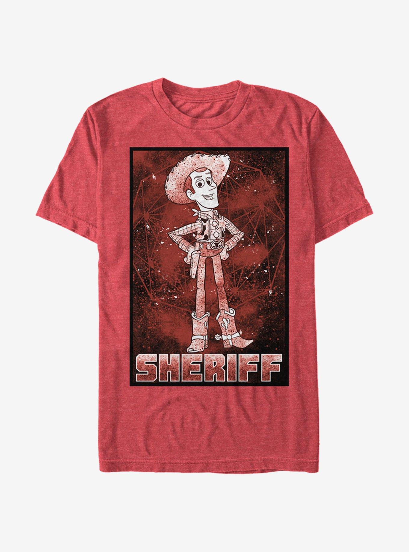 Toy Story Sheriff Woody Poster T-Shirt, RED HTR, hi-res