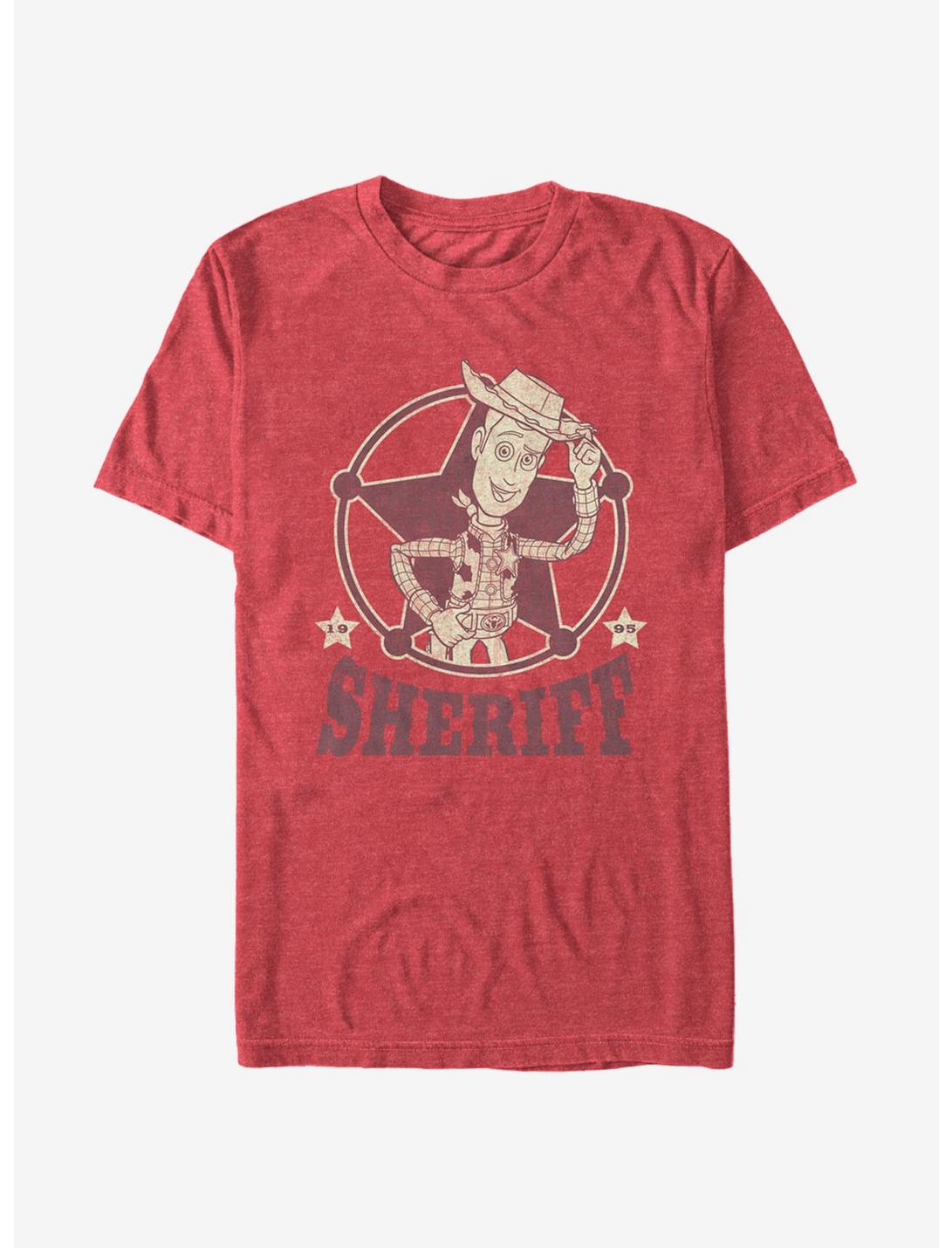 Toy Story Woody Sheriff Badge T-Shirt, RED HTR, hi-res