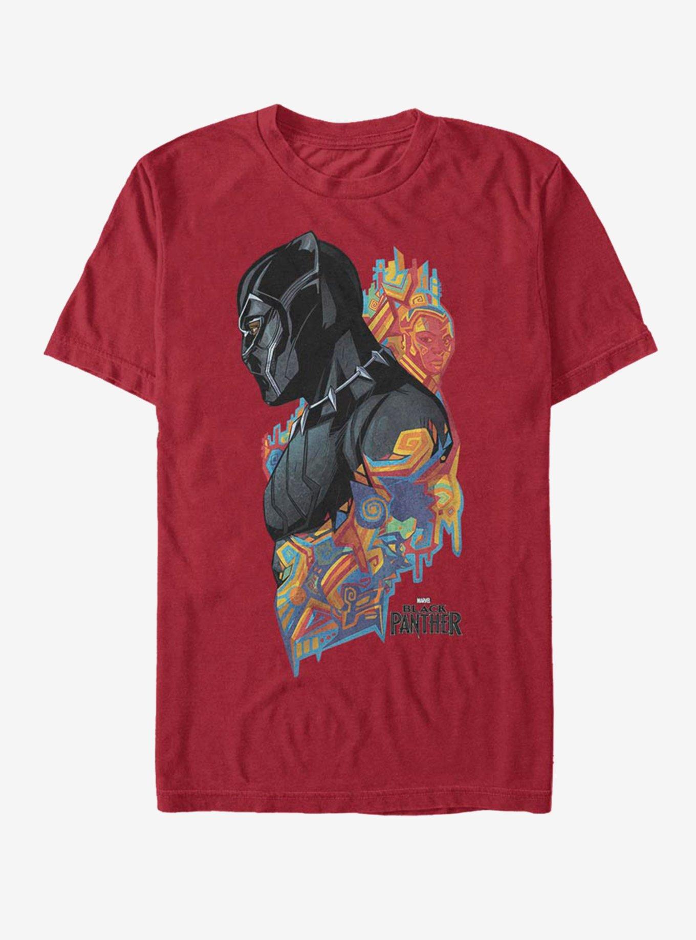 Marvel Black Panther 2018 Artistic Pattern T-Shirt, CARDINAL, hi-res